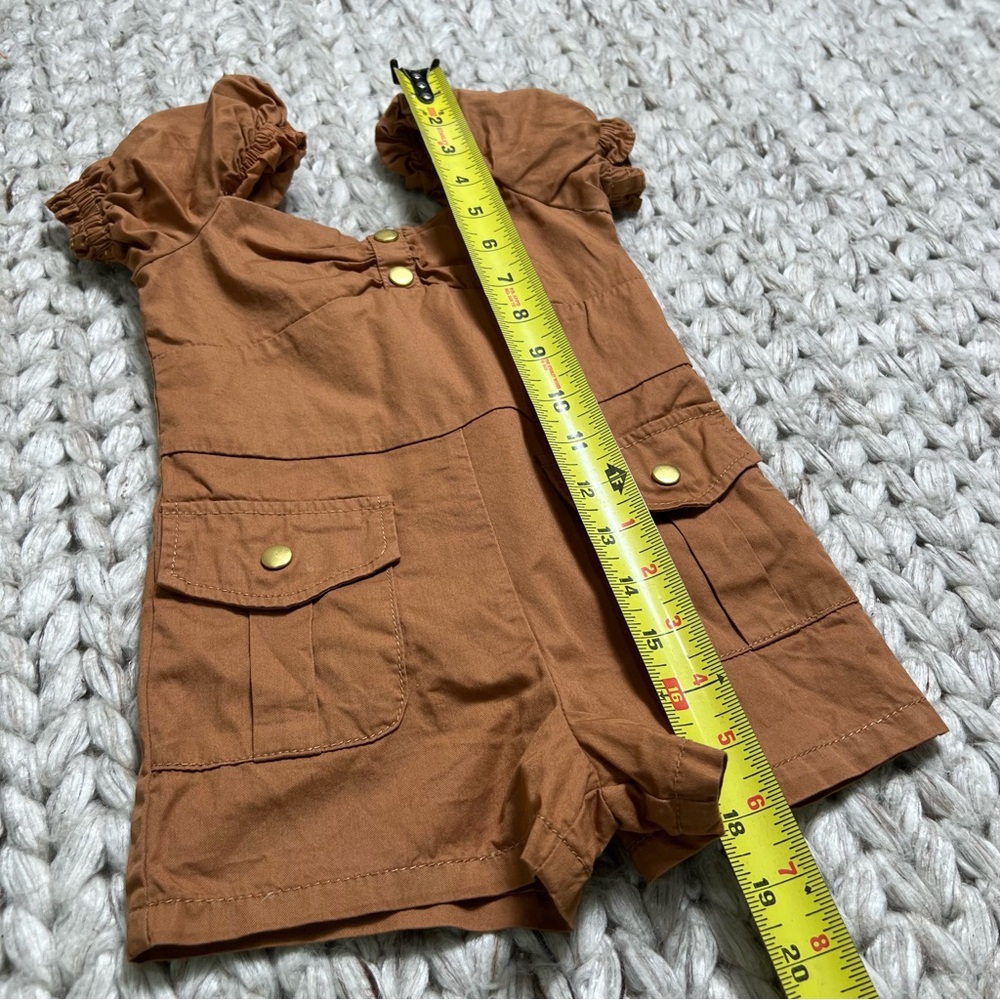 Janie & Jack 2T Romper Brown with Puffed Sleeves - Picture 12 of 12